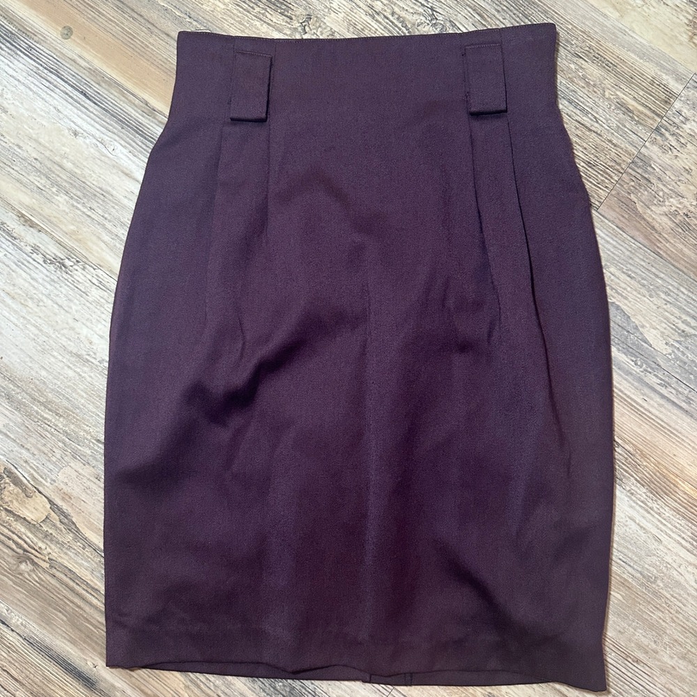 Michelle Stuart Vintage High Waisted Pencil Skirt Plum Purple Red Lining Loup
